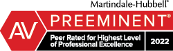 Martindale-Hubbell AV Preeminent, Peer Rated for Highest Level of Professional Excellence 2022
